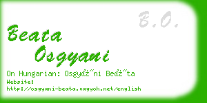 beata osgyani business card